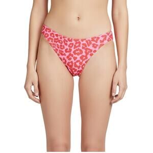 Beach Riot Chelsea Bikini Bottom Red Leopard Ribbed Women XS NWT